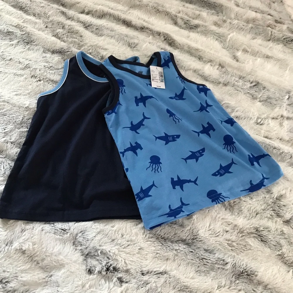 NWT Children’s Place baby tank tops, set of 2, size 2T, blue fish